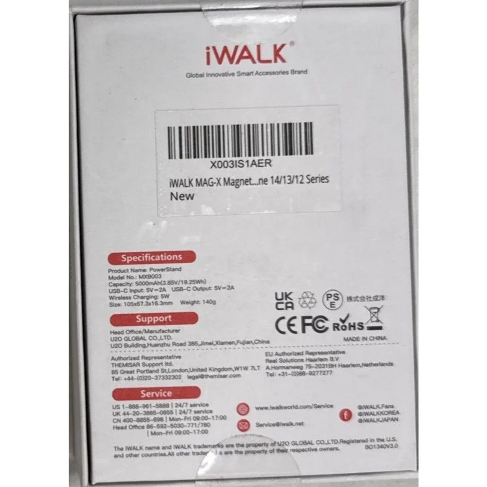 iWALK Magnetic Power Bank Adjustable Stand Purple Powerstand iPhone Prop NIB